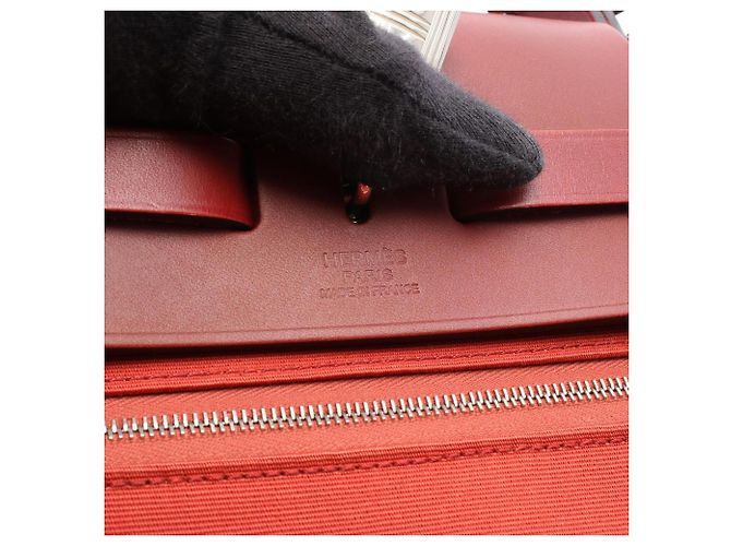Hermès Herbag Zip PM 2-Way Handtasche Rosso - vista 4