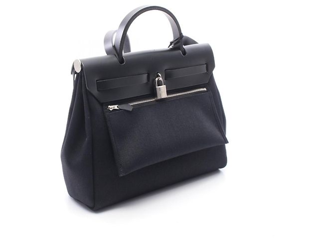 Hermès Borsa a mano 2-Way Hermes Herbag Zip PM in Nero - vista 2