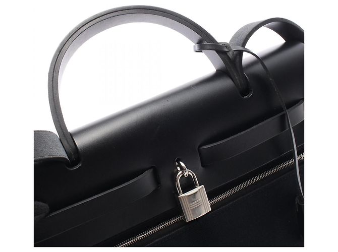 Hermès Borsa a mano 2-Way Hermes Herbag Zip PM in Nero - vista 7