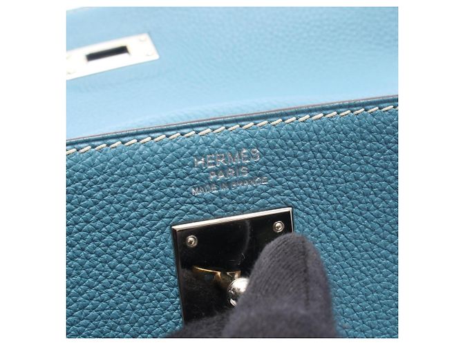 Hermès Borsa Hermes Kelly 32 in pelle Togo blu - vista 4