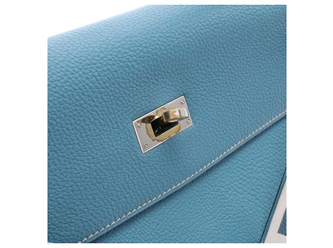 Hermès Borsa Hermes Kelly 32 in pelle Togo blu - vista 7