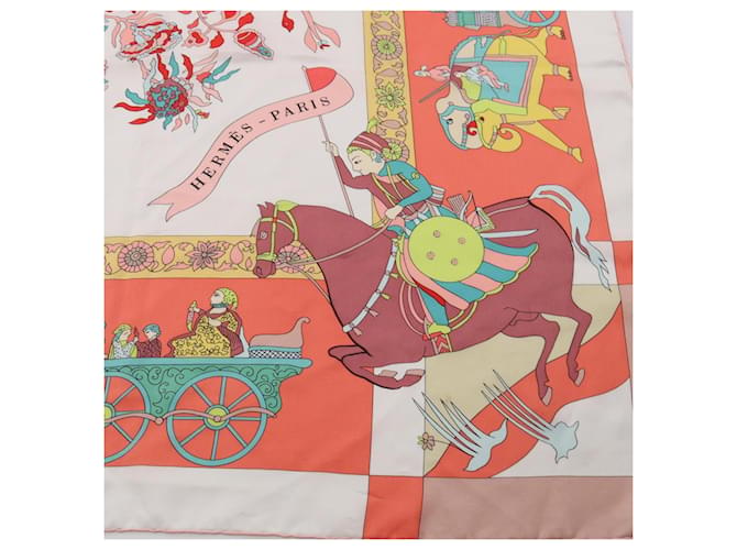 Hermès Hermes Carre Geant 140 Seidentwill Schal Pink Mehrfarben - Ansicht 5
