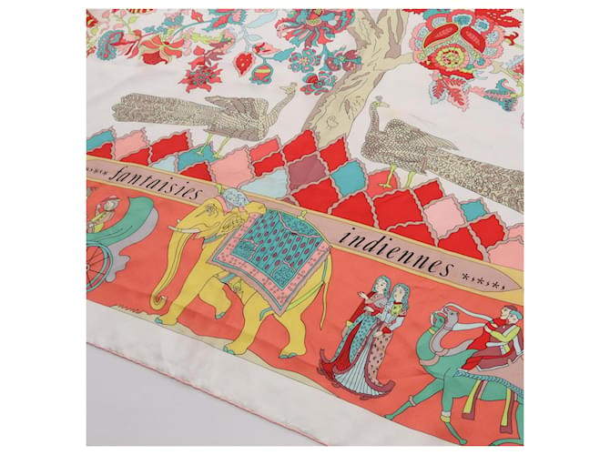 Hermès Hermes Carre Geant 140 Seidentwill Schal Pink Mehrfarben - Ansicht 6