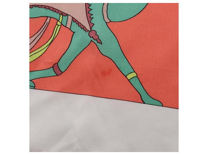 Hermès Hermes Carre Geant 140 Seidentwill Schal Pink Mehrfarben - Ansicht 9