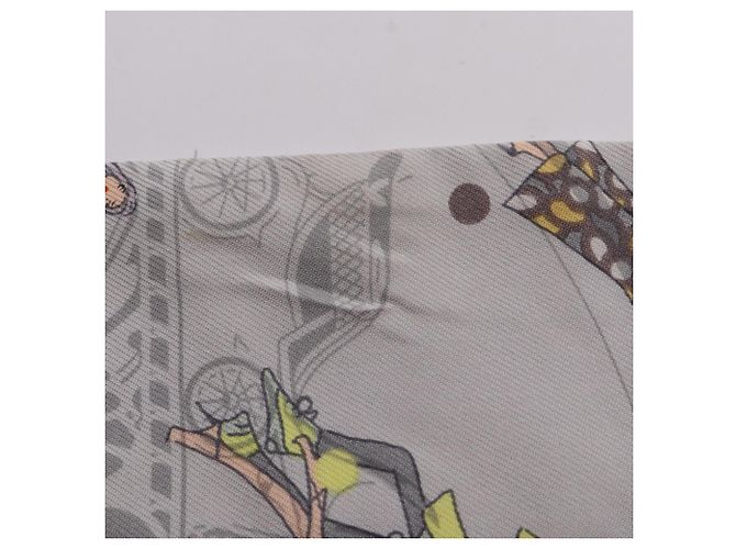 Hermès Hermes Twilly EX-LIBRIS LES PARISIENNE Seidenschal Braun Mehrfarben Gelb - Ansicht 6