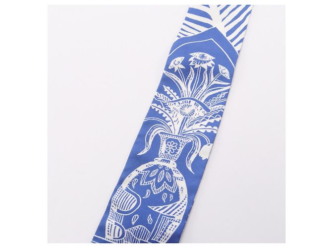 Hermès Foulard Hermes Twilly LA DANSE DES AMAZONES Bianco Blu - vista 6