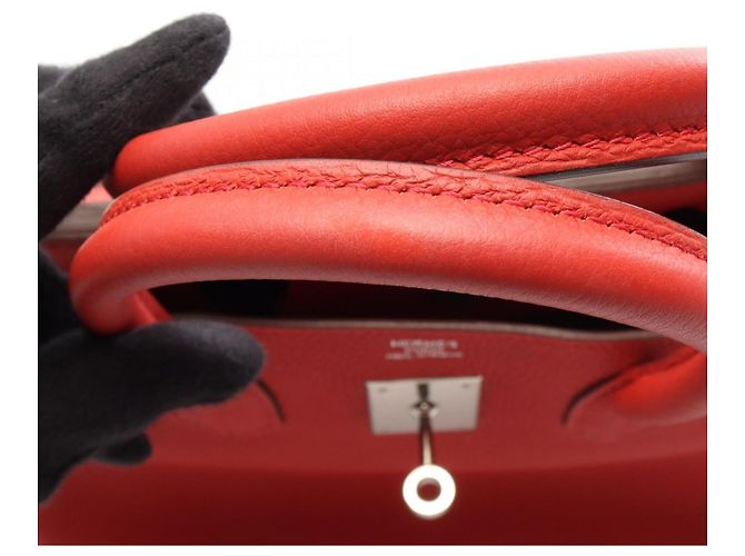 Hermès Borsa Hermes Birkin 30 in pelle Togo rossa Rosso - vista 10