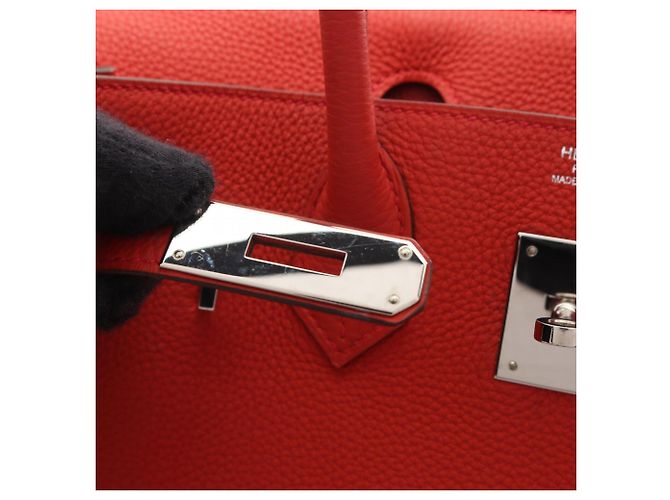 Hermès Borsa Hermes Birkin 30 in pelle Togo rossa Rosso - vista 11