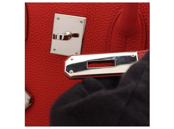 Hermès Borsa Hermes Birkin 30 in pelle Togo rossa Rosso - vista 12