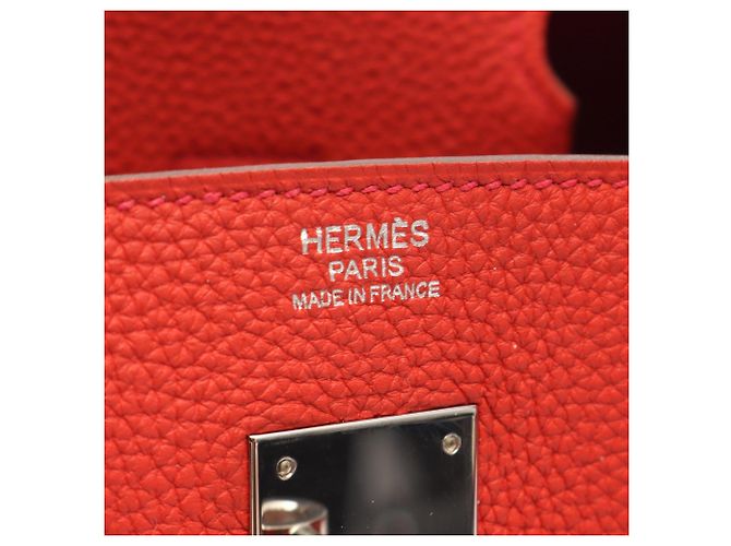 Hermès Borsa Hermes Birkin 30 in pelle Togo rossa Rosso - vista 4
