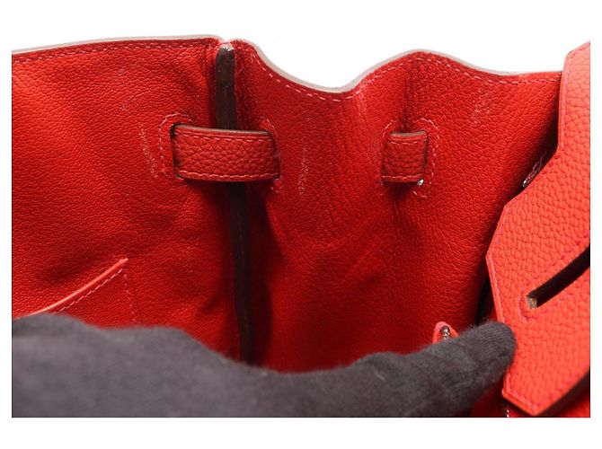 Hermès Borsa Hermes Birkin 30 in pelle Togo rossa Rosso - vista 7