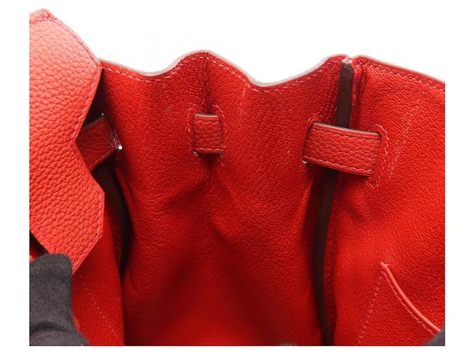 Hermès Borsa Hermes Birkin 30 in pelle Togo rossa Rosso - vista 8