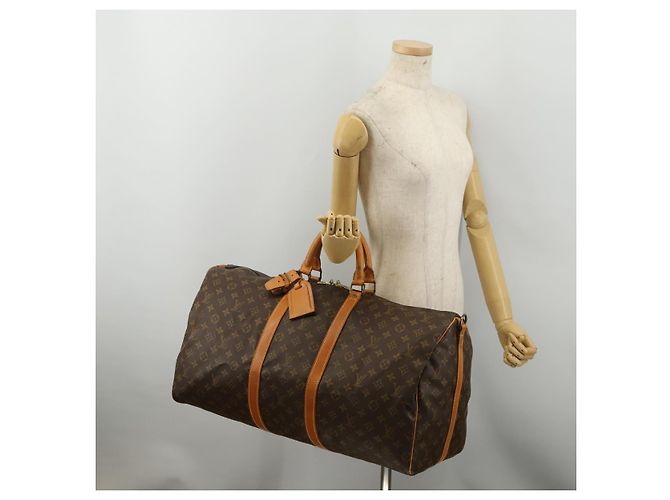 LOUIS VUITTON Monogram Keepall Bandouliere 55 Borsa Boston M41414 LV Auth 193973 Monogramma - vista 22