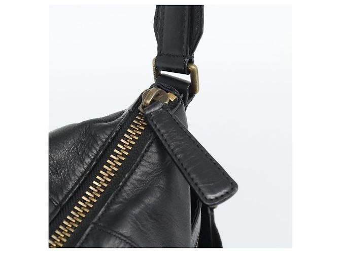 Borsa a Tracolla Coach in Pelle 2way Nera Tono Oro Auth 195478A Nero - vista 10