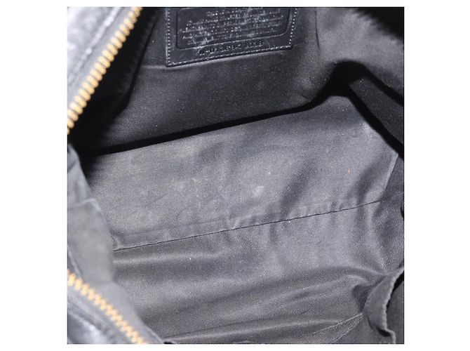 Borsa a Tracolla Coach in Pelle 2way Nera Tono Oro Auth 195478A Nero - vista 11