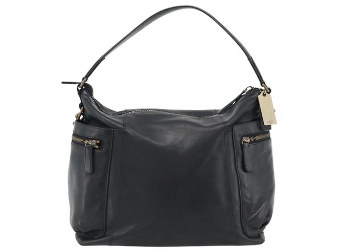 Borsa a Tracolla Coach in Pelle 2way Nera Tono Oro Auth 195478A Nero - vista 13