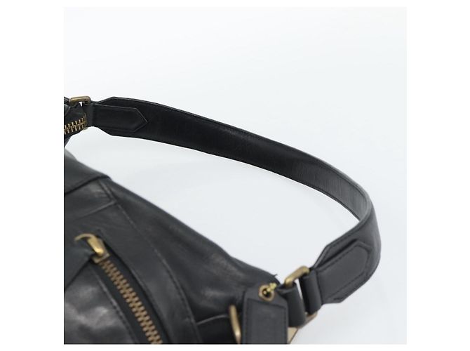 Borsa a Tracolla Coach in Pelle 2way Nera Tono Oro Auth 195478A Nero - vista 14