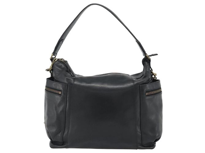 Borsa a Tracolla Coach in Pelle 2way Nera Tono Oro Auth 195478A Nero - vista 2
