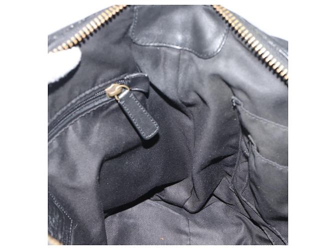 Borsa a Tracolla Coach in Pelle 2way Nera Tono Oro Auth 195478A Nero - vista 21