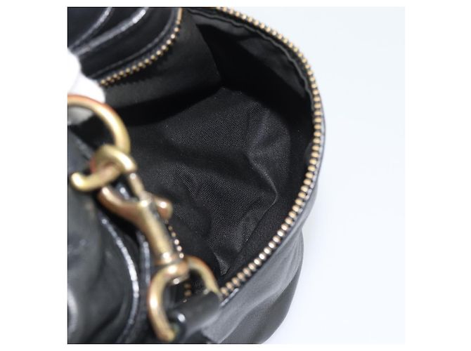 Borsa a Tracolla Coach in Pelle 2way Nera Tono Oro Auth 195478A Nero - vista 25