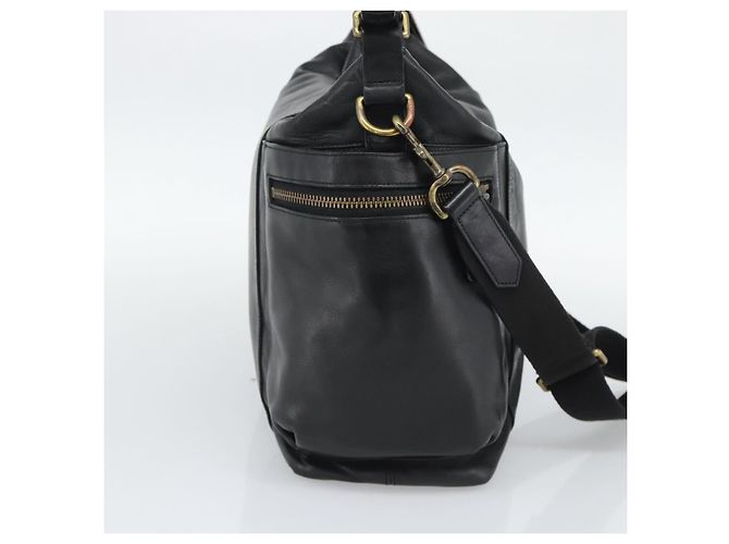 Borsa a Tracolla Coach in Pelle 2way Nera Tono Oro Auth 195478A Nero - vista 3