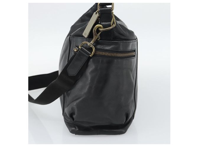 Borsa a Tracolla Coach in Pelle 2way Nera Tono Oro Auth 195478A Nero - vista 4