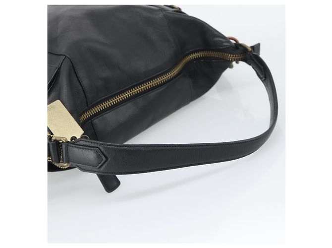 Borsa a Tracolla Coach in Pelle 2way Nera Tono Oro Auth 195478A Nero - vista 7