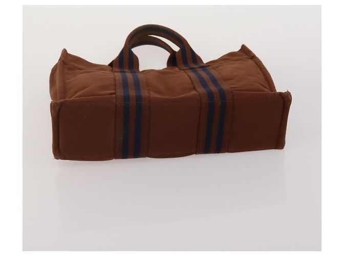 Hermès Borsa HERMES Fourre Tout in cotone 5 Set Nero Rosso Blu Navy Auth BA14521 - vista 15