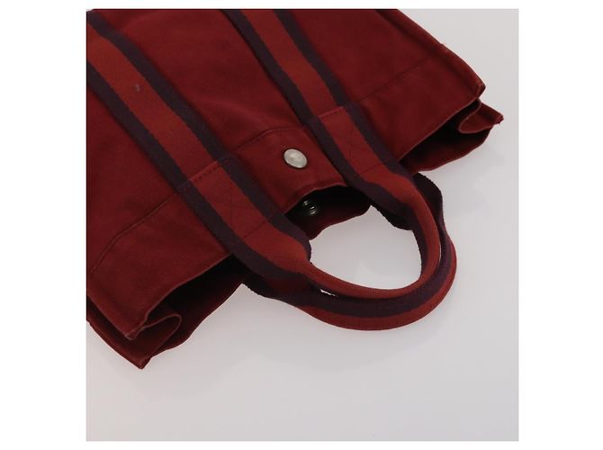 Hermès Borsa HERMES Fourre Tout in cotone 5 Set Nero Rosso Blu Navy Auth BA14521 - vista 19