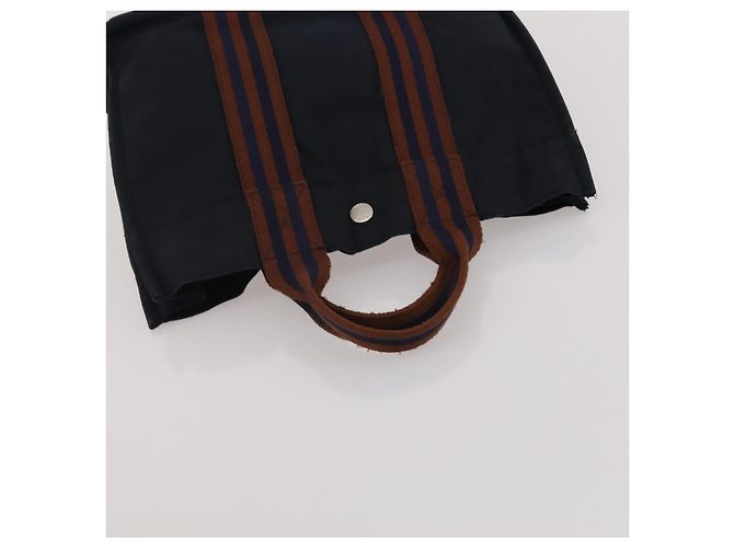 Hermès Borsa HERMES Fourre Tout in cotone 5 Set Nero Rosso Blu Navy Auth BA14521 - vista 24