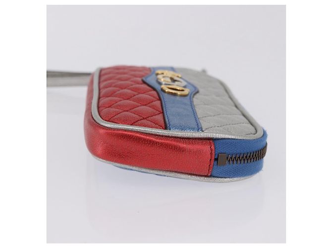 GUCCI Pochette in pelle Oro Argento 542202 Auth 196828V D'oro - vista 3