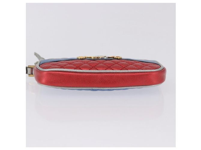 GUCCI Pochette in pelle Oro Argento 542202 Auth 196828V D'oro - vista 5