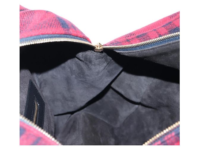 Céline Borsa CELINE Triomphe Chain Large Pliage Patapan in lana rossa e oro Auth 194727SAM Rosso D'oro - vista 21