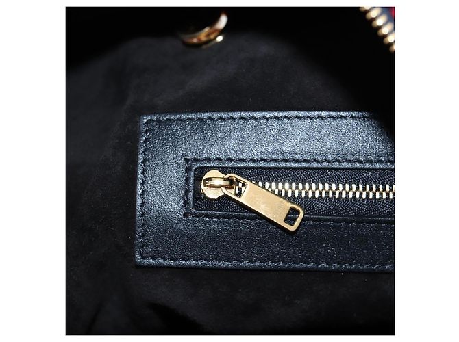 Céline Borsa CELINE Triomphe Chain Large Pliage Patapan in lana rossa e oro Auth 194727SAM Rosso D'oro - vista 22