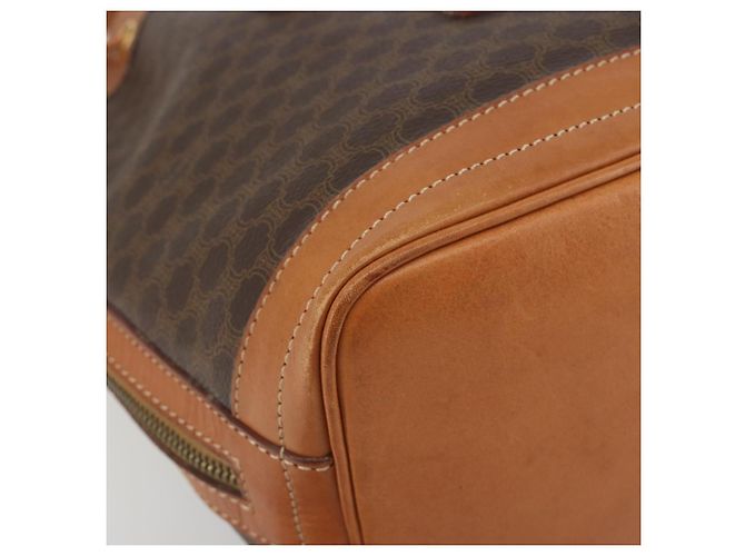 Céline Borsa a Tracolla CELINE Macadam Canvas PVC Pelle Marrone Oro Auth 194254A D'oro - vista 15