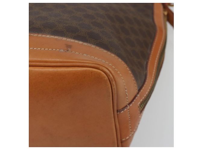 Céline Borsa a Tracolla CELINE Macadam Canvas PVC Pelle Marrone Oro Auth 194254A D'oro - vista 16