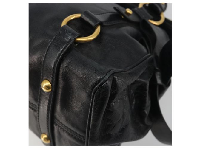 Borsa a mano Miu Miu in pelle nera tono oro Auth 195427 Nero - vista 14