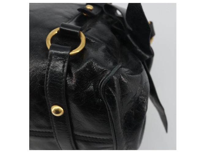 Borsa a mano Miu Miu in pelle nera tono oro Auth 195427 Nero - vista 16