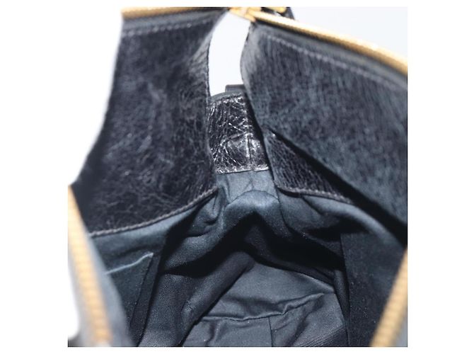 Borsa a mano Miu Miu in pelle nera tono oro Auth 195427 Nero - vista 19