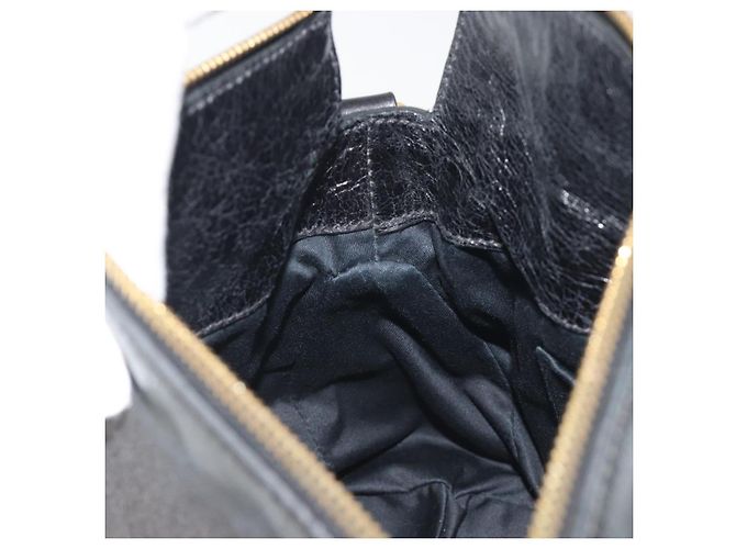 Borsa a mano Miu Miu in pelle nera tono oro Auth 195427 Nero - vista 20