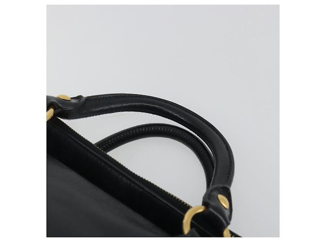 Borsa a mano Miu Miu in pelle nera tono oro Auth 195427 Nero - vista 8