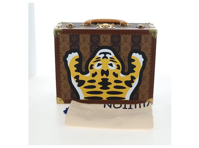 LOUIS VUITTON Monogram HUMAN MADE NIGO Cotoville 40 Trunk M20464 Auth BA14605SM Giallo Monogramma - vista 12