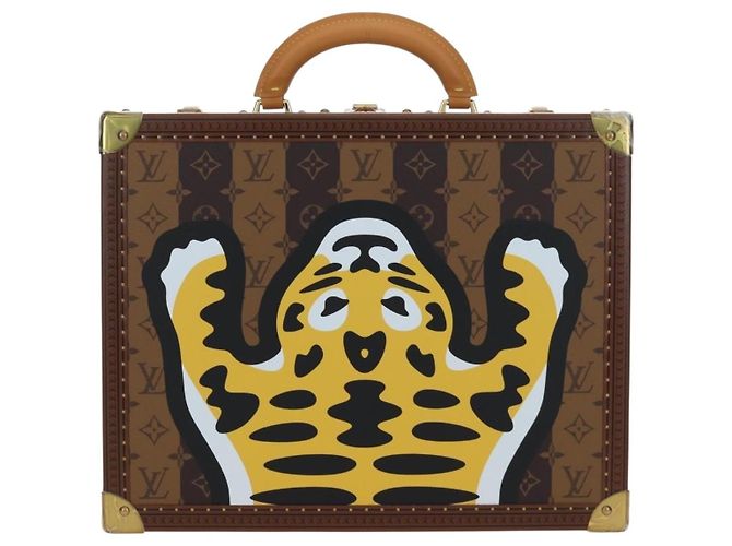 LOUIS VUITTON Monogram HUMAN MADE NIGO Cotoville 40 Trunk M20464 Auth BA14605SM Giallo Monogramma - vista 2