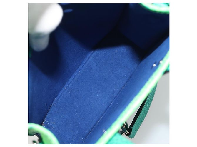LOUIS VUITTON Taurillon Clemence Illusion Sac Plat XS Verde M81221 Auth 193755SM Blu - vista 11
