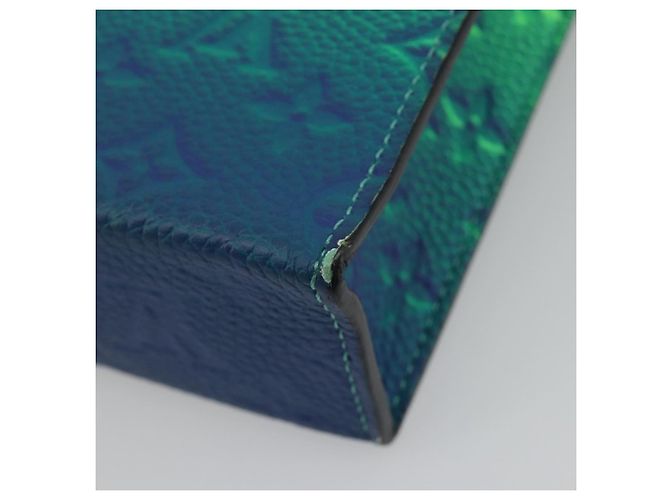 LOUIS VUITTON Taurillon Clemence Illusion Sac Plat XS Verde M81221 Auth 193755SM Blu - vista 18