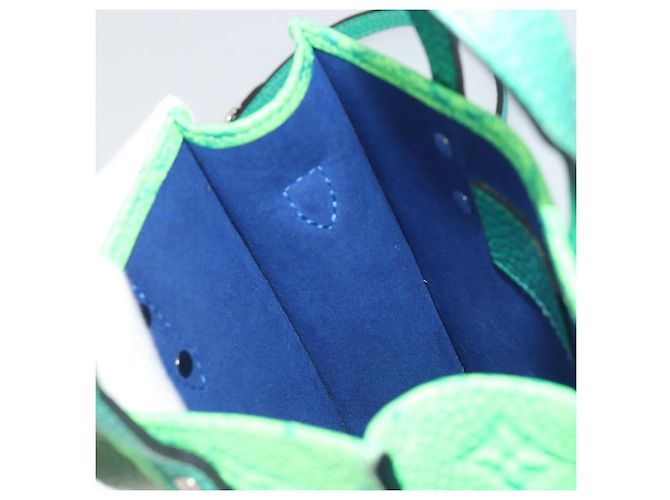 LOUIS VUITTON Taurillon Clemence Illusion Sac Plat XS Verde M81221 Auth 193755SM Blu - vista 23