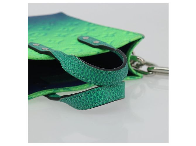 LOUIS VUITTON Taurillon Clemence Illusion Sac Plat XS Verde M81221 Auth 193755SM Blu - vista 7