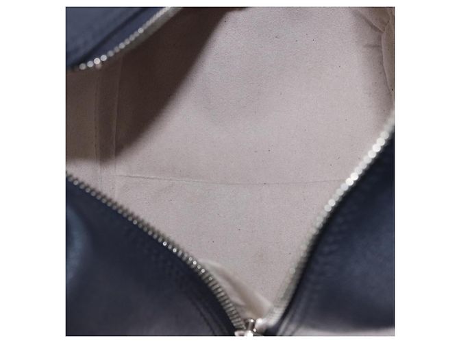 Bolsa de mão LOUIS VUITTON Trompe l'oeil Couro Navy Silver M52350 LV Auth 196213 Prata Azul marinho - vista 11