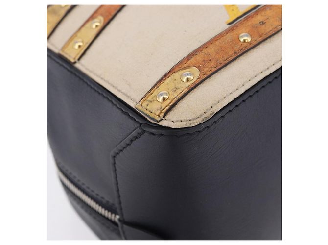 Bolsa de mão LOUIS VUITTON Trompe l'oeil Couro Navy Silver M52350 LV Auth 196213 Prata Azul marinho - vista 15
