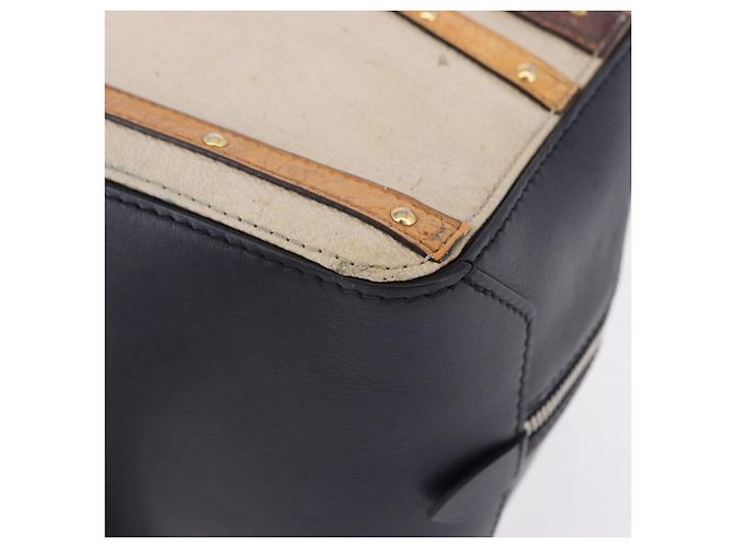 Bolsa de mão LOUIS VUITTON Trompe l'oeil Couro Navy Silver M52350 LV Auth 196213 Prata Azul marinho - vista 18